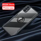 Акриловый прозрачный чехол-накладка для Samsung Galaxy A52, A72, A32, A42, A62, M51, A31, A51, A71, ударопрочный чехол-подставка с кольцом для камеры, чехлы