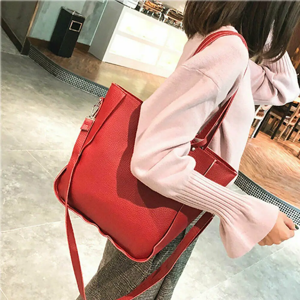 9 цветов Дропшиппинг 4 шт. Набор сумок для женщин из искусственной кожи PU Сумка на плечо из четырех частей, изображение матери один.