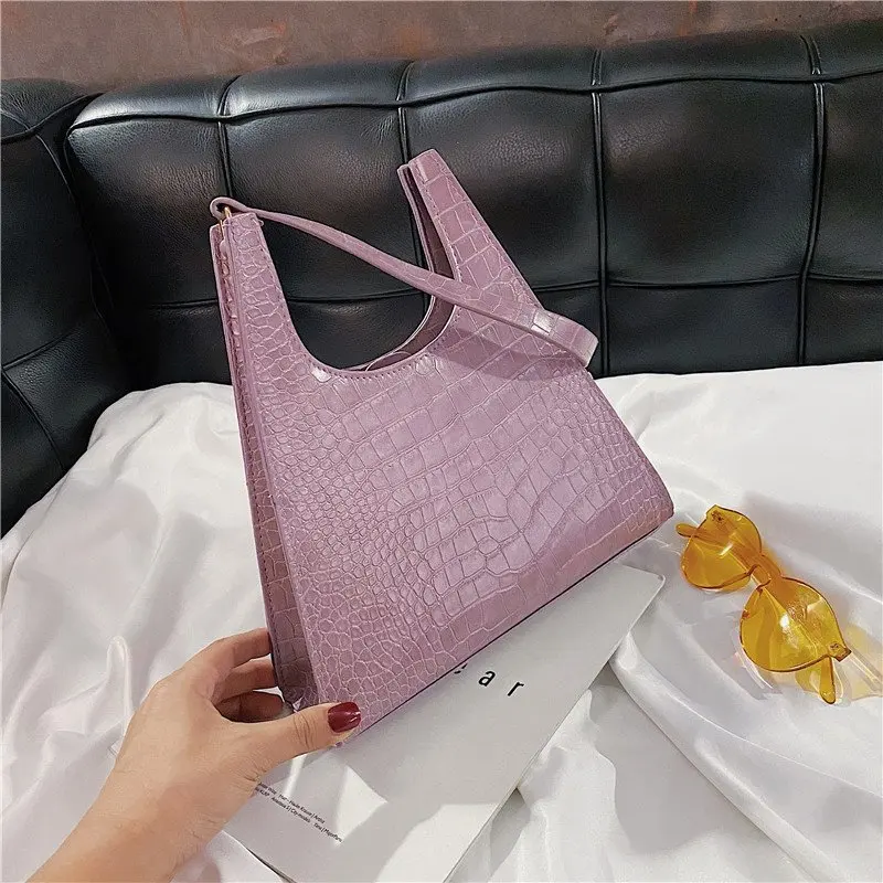 

Stone Pattern PU Leather HandBags for Women 2020 Chain Hand Bags Lady Shoulder Bag Simple Totes Bag Sac A Main Femme