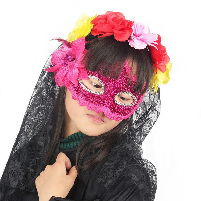 

Black Mesh Veil Headband Suppiles Kids Women Flower Girl Masquerade Decoration Hairband Accessories Birthday Gift Party Decor