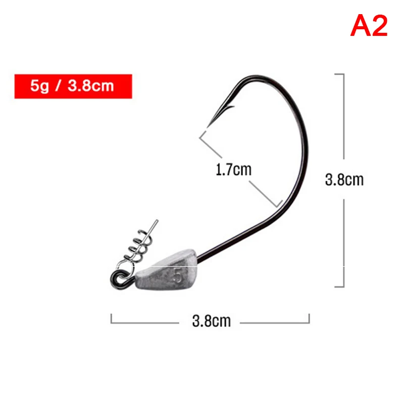 10 шт./лот рыболовные крючки со свинцовой головкой с цилиндрической серебристые