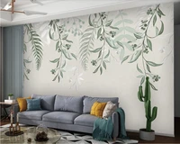 nordic small fresh plant tv background wall decoration painting professional custom wallpaper