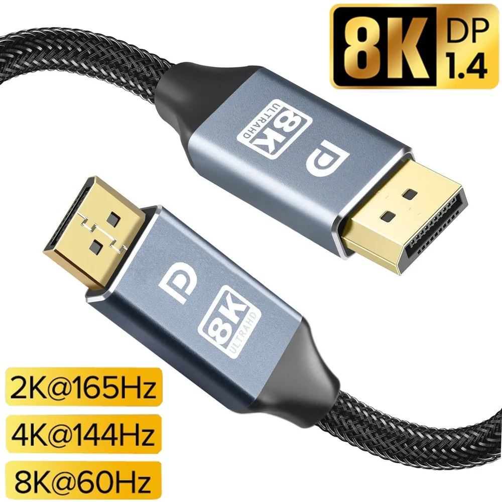 Кабель 8K Displayport 1 4 @ 60 Гц 4K 144 2K 165 32 Гбит/с HDR DP1.4 кабель UHD для RTX3070/3080 видео ПК