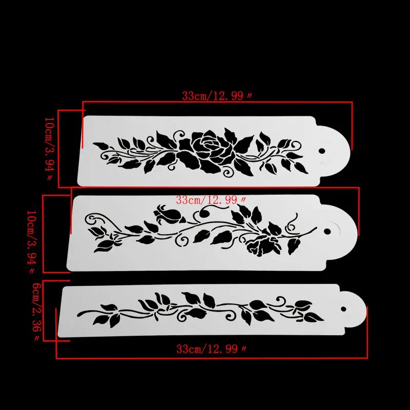 3 шт./компл. дерево лоза цветок листья помадка форма для торта трафарет бордюра