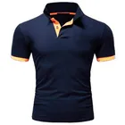 Мужская рубашка-поло, лето 2021, приталенные Топы с коротким рукавом и отложным воротником, Повседневная дышащая однотонная деловая рубашка