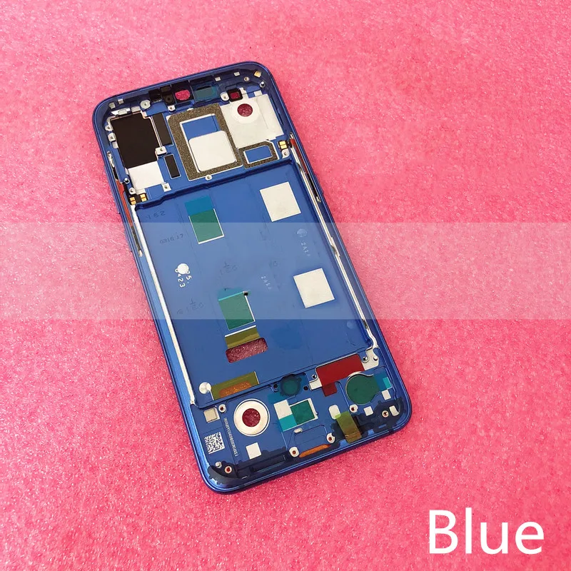 Blue Для Xiaomi 8 передний ЖК-корпус средняя рамка лицевой панели рамка+ Боковая кнопка для Xiaomi 8/M8/Mi8 запасные части с наклейками - Цвет: Blue