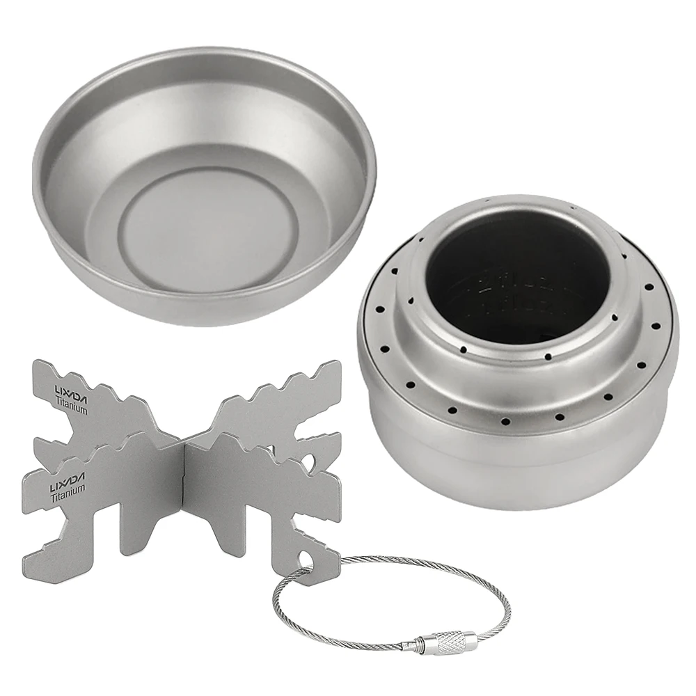 Lixada Mini Titanium Alcohol Stove Portable Outdoor Camping Hiking Cooking Picnic Burner with Lid | Спорт и развлечения