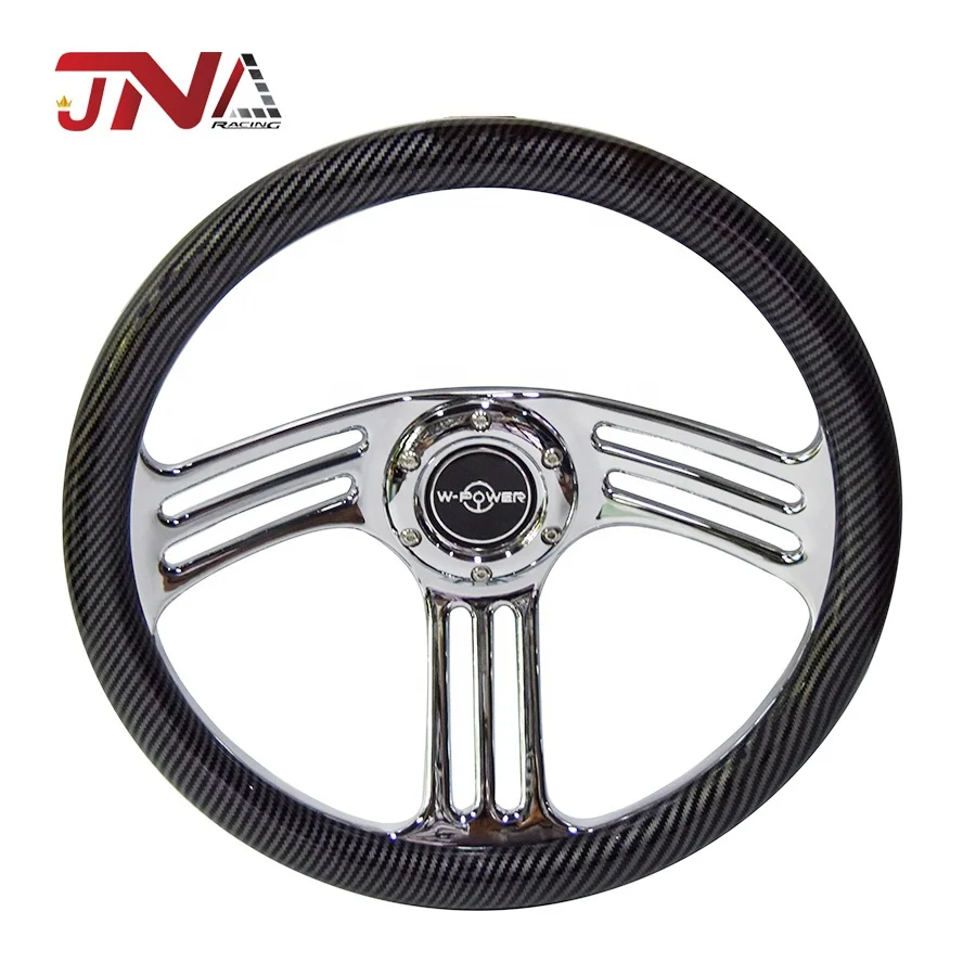 

JDM 14 inch Steering Wheel with 3 Spoke Carbon Fiber Steering Wheel With Horn Button