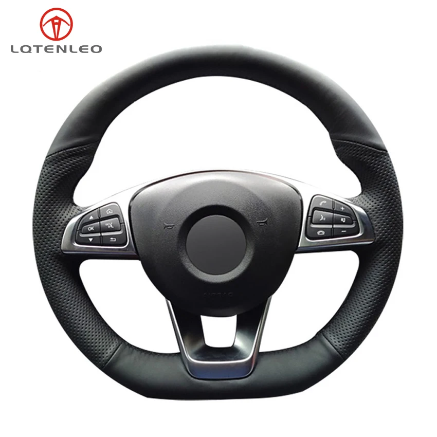 

LQTENLEO черная искусственная кожа PU чехол рулевого колеса автомобиля для Mercedes Benz C200 C250 C300 B250 B260 A200 A250 CLA220 CLS400