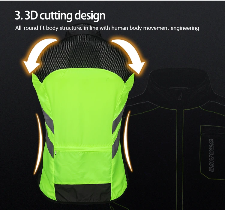 WOSAWE мотоциклетный светоотражающий жилет куртка с высокой видимостью для