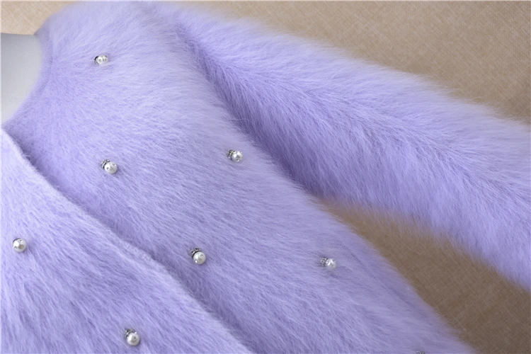 Модный осенний и зимний женский маленький свитер с длинным рукавом из ангорской