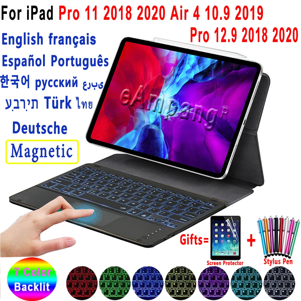 Чехол для iPad Air 4 2020 10 9 чехол клавиатуры Pro 11 2021 12 с магнитным покрытием трекпадом и