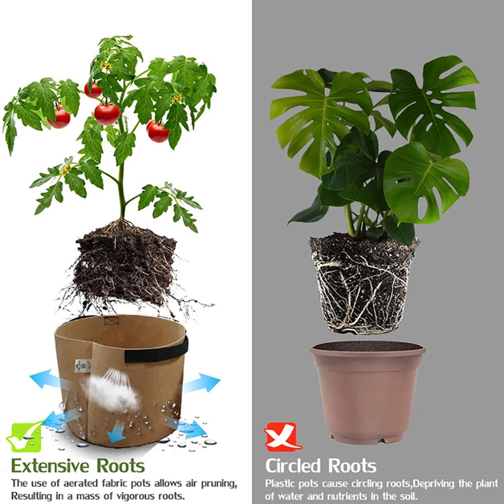 Галлон большой рост рассады растений сумки горшок садовые инструменты для дома