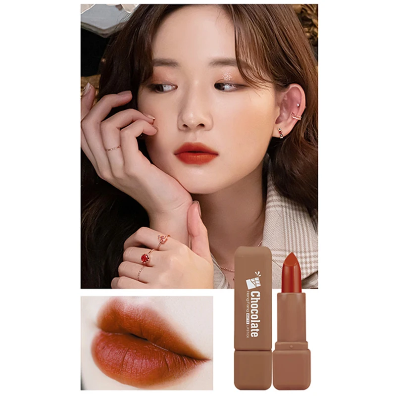 

Fragrant Chocolate Velvet Matte Moisturizing Lipstick Waterproof Long-Lasting Nourishing Sexy Lipstick Cosmetics TSLM2