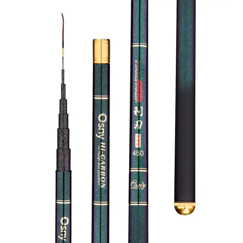 3.6m 4.5m 5.4m 6.3m 7.2m Short-section Fishing Rod Hand Pole Ultra-light Super-hard Stream Stick Spinning Canne Fishing Gear