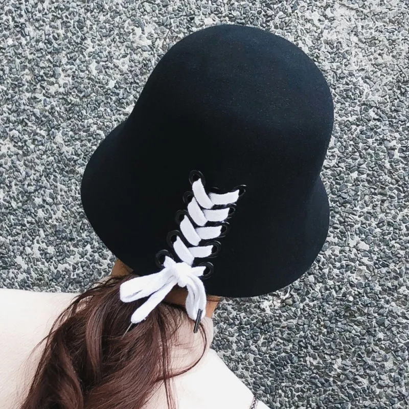Новая Кепка Fedora одноцветная Женская винная шляпа Bacono Ladies'soft black cube шляпы осенью