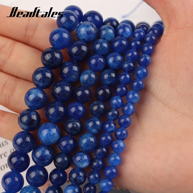 

Beadtales 6/8/10mm Natural Stone Beads Optimize Blue Spar Stone Round Loose Beads For DIY Bracelet Necklace Jewelry Making