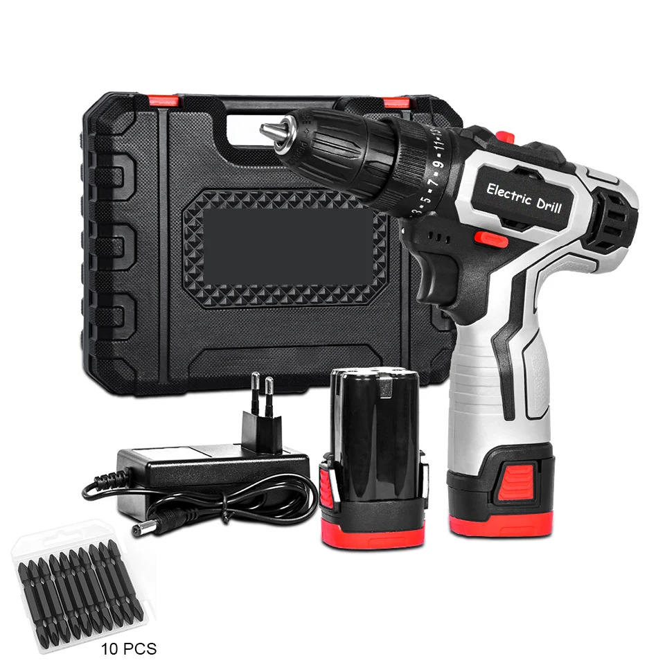 

18v Mini Electric Screwdriver Lithium Battery Cordless Impact Drill Rechargeable 25+1 Torque DIY Power Tools for Household