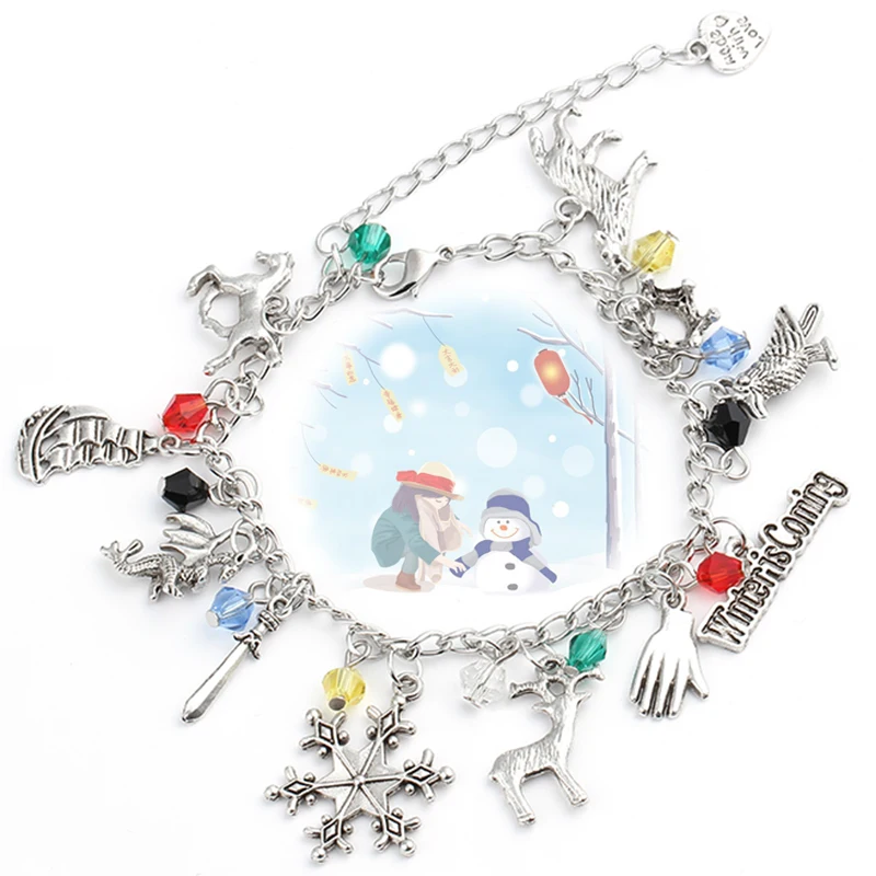 Зима приближается Ювелирное Украшение браслет волк Снежинка Лев лошадь Компас
