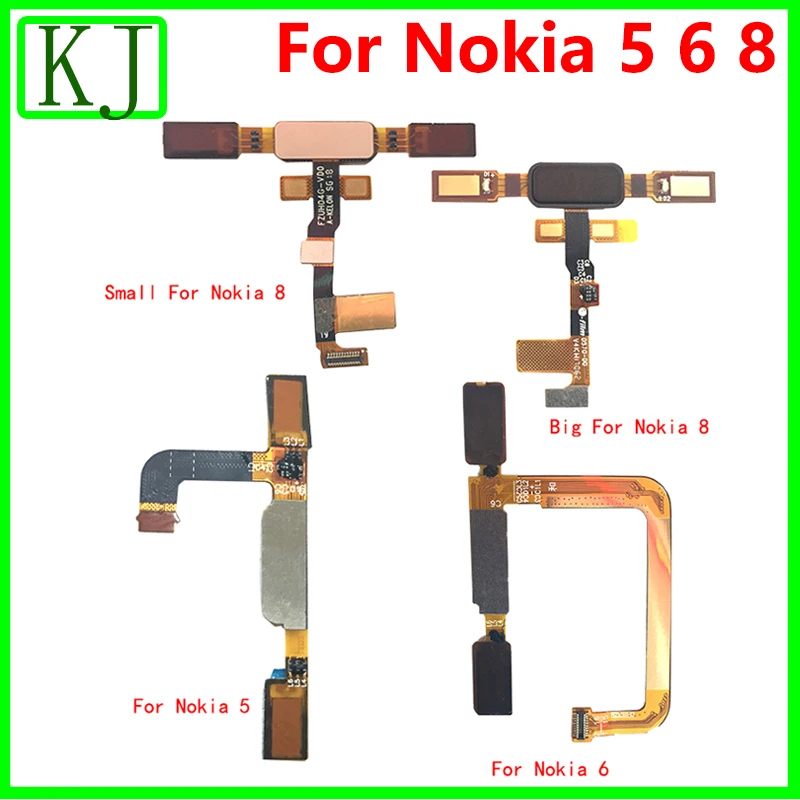 Для Nokia 5 6 8 Кнопка Домой датчик отпечатков пальцев гибкий кабель задняя кнопка Ключ Touch ID Flex для n5 n6 n8