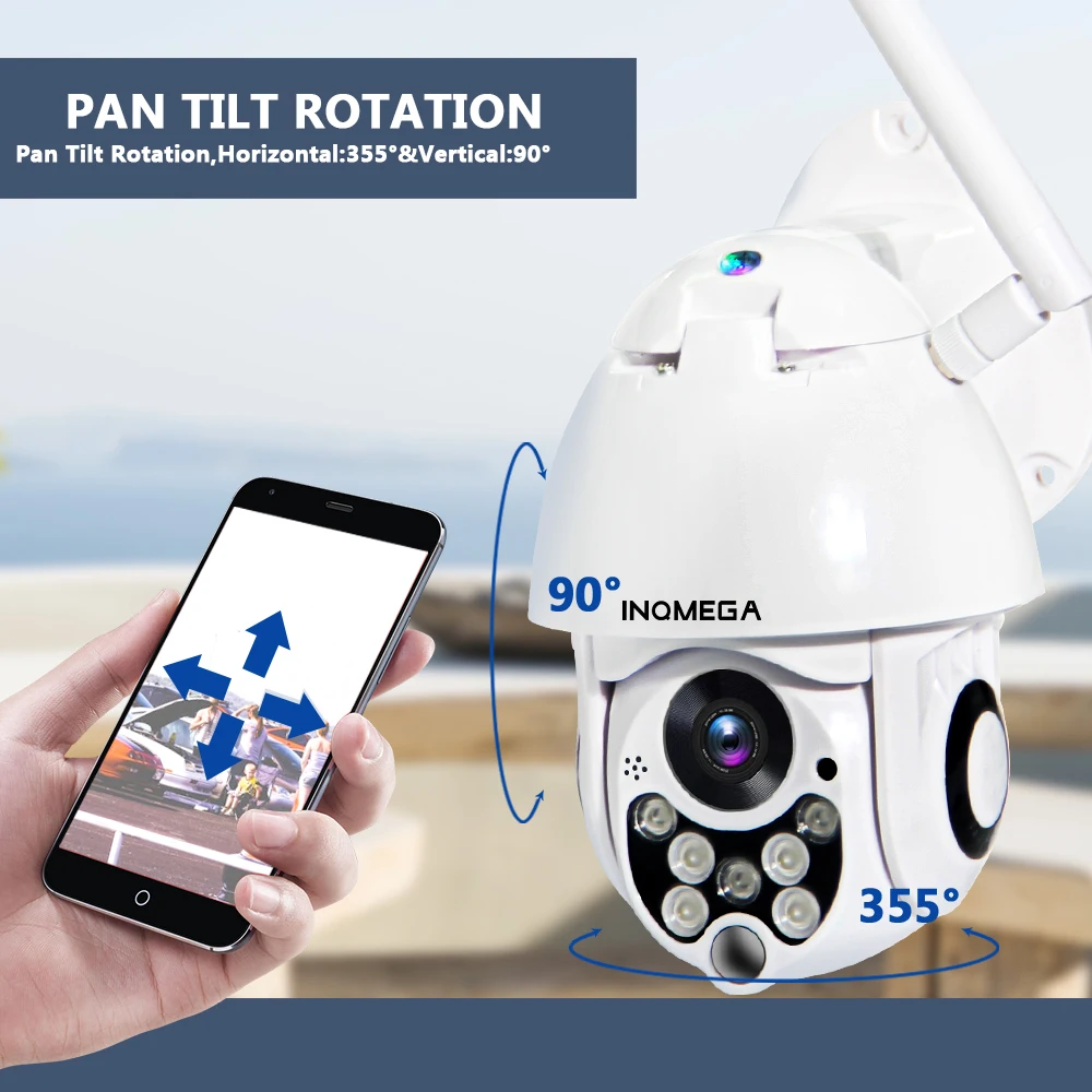 INQMEGA 1080P PTZ IP камера Wifi наружная скорость купольная видеокамера с Wi-Fi панорамирование наклона 4X цифровой зум 2MP Netwerk CCTV наблюдения