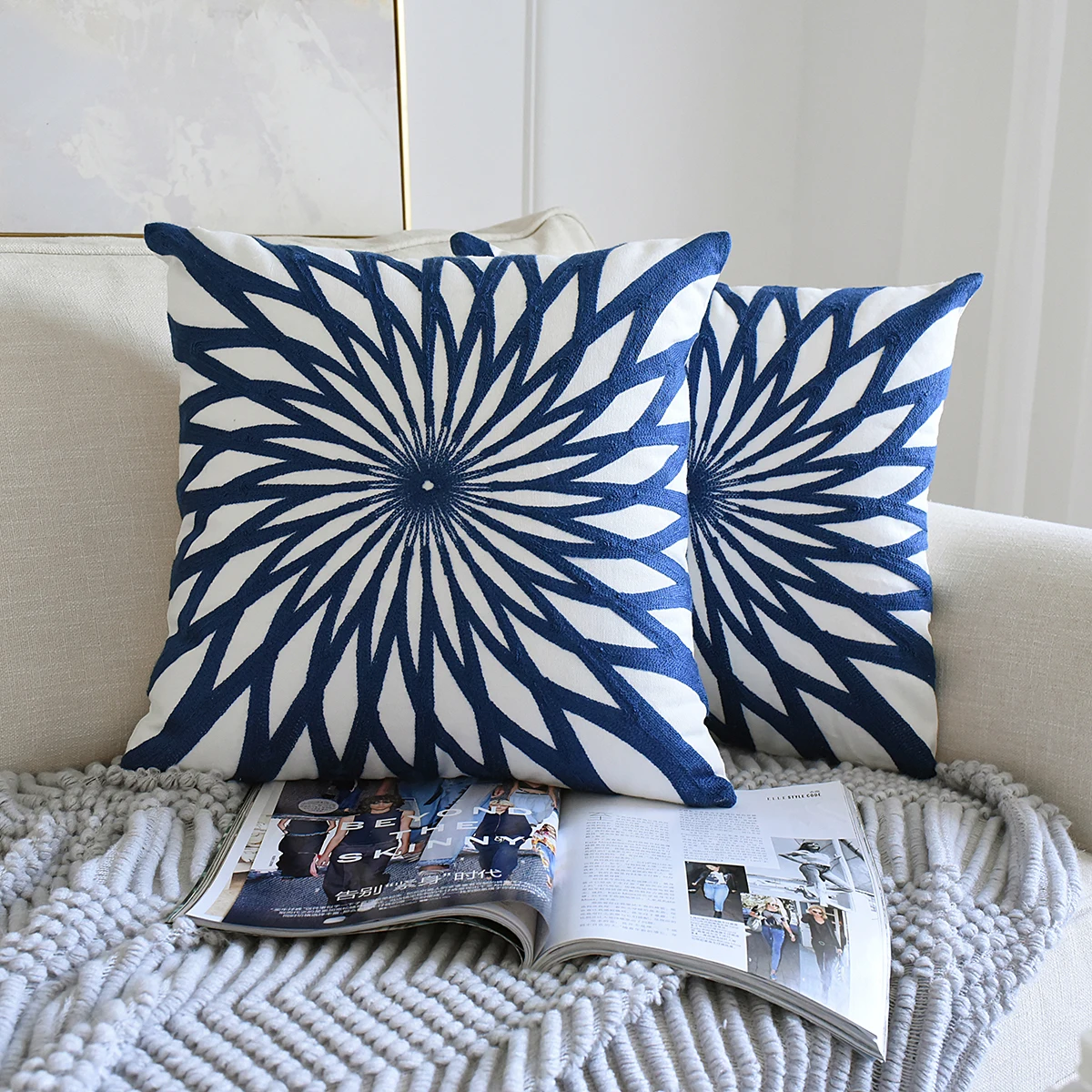 1/2/4 шт. винтажный вышитый квадратный чехол для подушки диванной наволочка