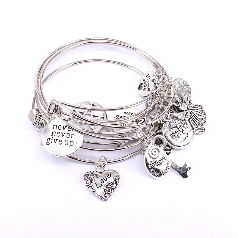 5 шт Набор браслетов серебряный цвет и золотой браслеты для женщин девушек