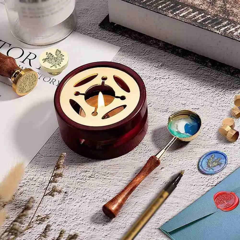 

Retro Wax Seal Melting Furnace Solid Wood Furnace Wax Pot Bead Stick Heater Wax Heater Decoration Craft Candle Stamp