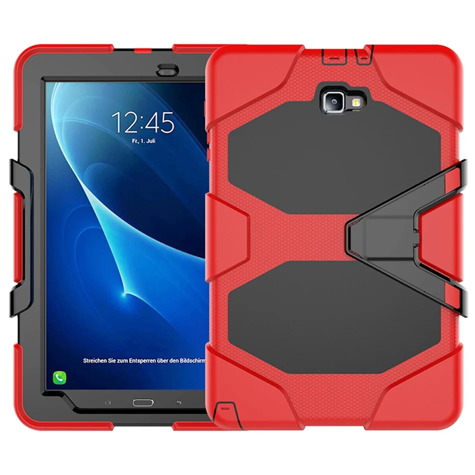 red Axbety для samsung Galaxy Tab A6 A 10,1 T580 сверхмощный Полный Защитный Гибридный противоударный чехол для планшета - Цвет: red