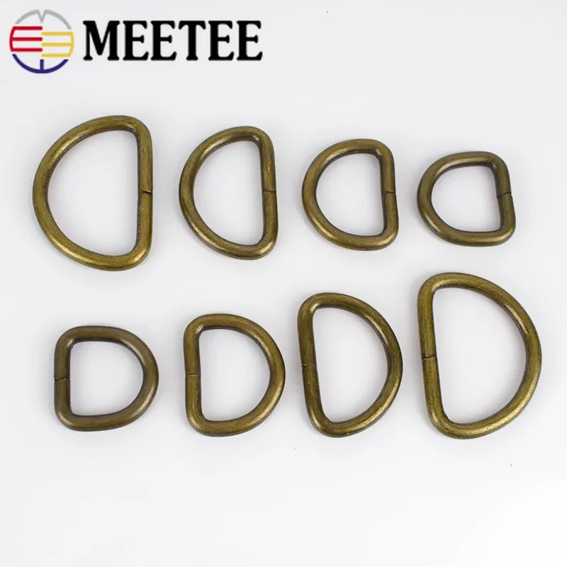 Регулируемая металлическая пряжка Meetee ID20/25/32/38 мм 5 шт. D образное кольцо для сумки