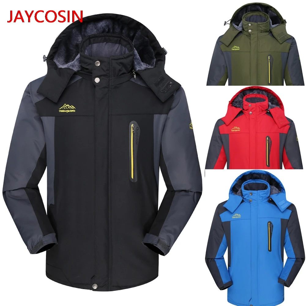 

JAYCOSIN Men's Winter Jacket Mens Winter Thickening Velvet Hoodie Warmth Wind Protection Outdoor Assault Coat L500912