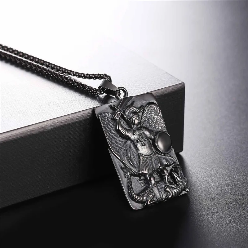 Мужские Подвески Collare St Michael золотистые/черные ювелирные изделия ожерелья из