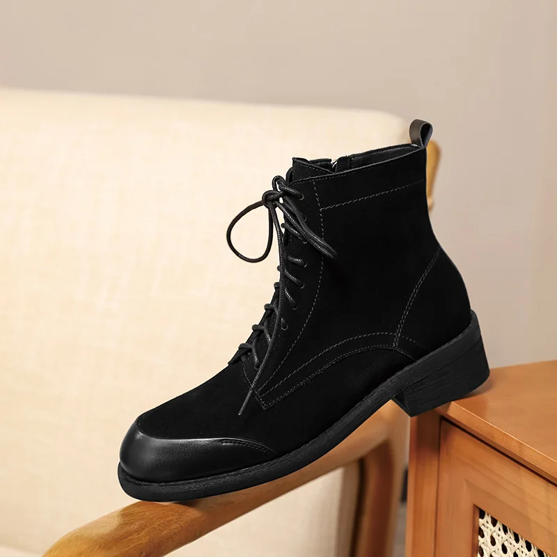 

SKLFGXZY Autumn winter Genuine leather Female boots Riding boots Women's boots black cowhide Women's shoes Size 34-43