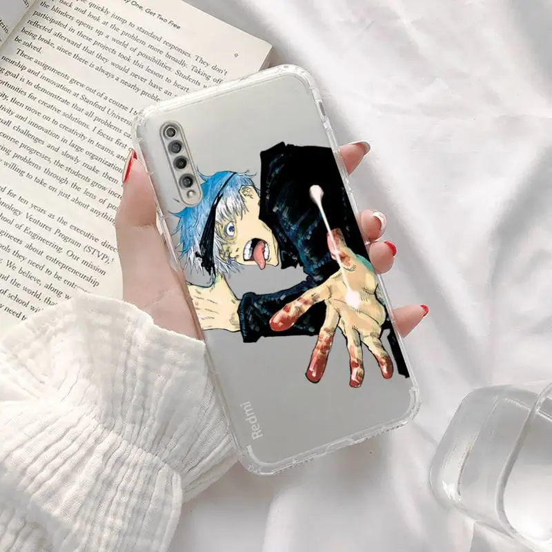 

Jujutsu Kaisen Anime Gojo Satoru Phone Case Transparent for xiaomi Redmi note cc K 30 10 20 8 9 8 S E T X PRO
