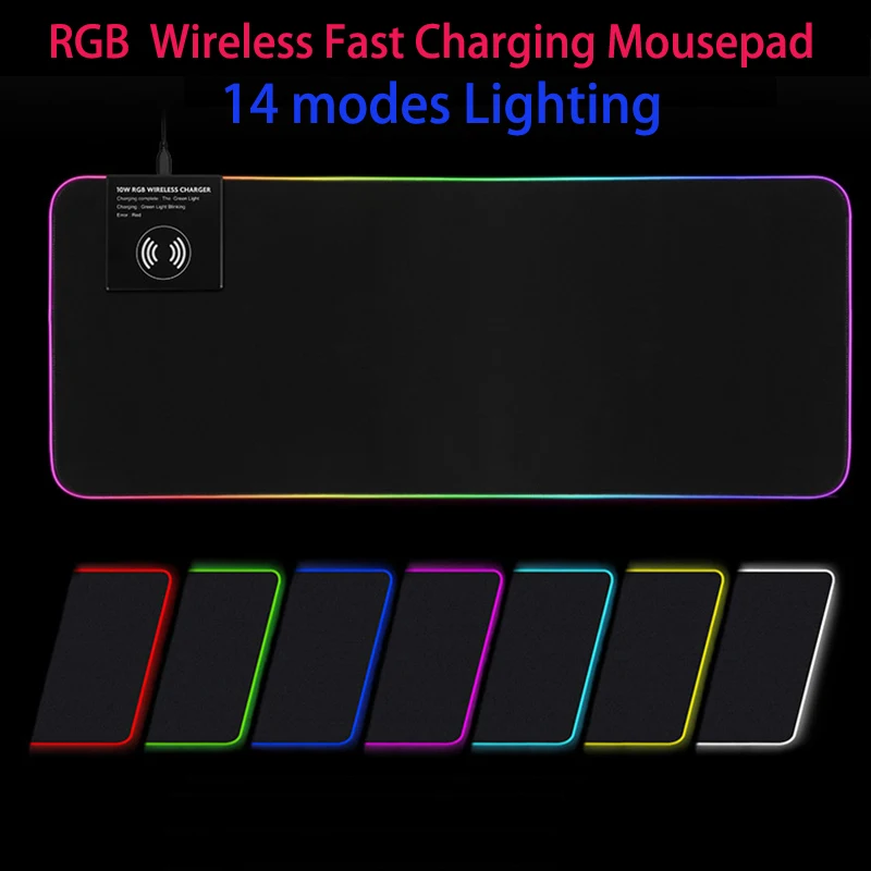 RGB коврик для мыши игровой беспроводное зарядное устройство 10 Вт быстрая зарядка