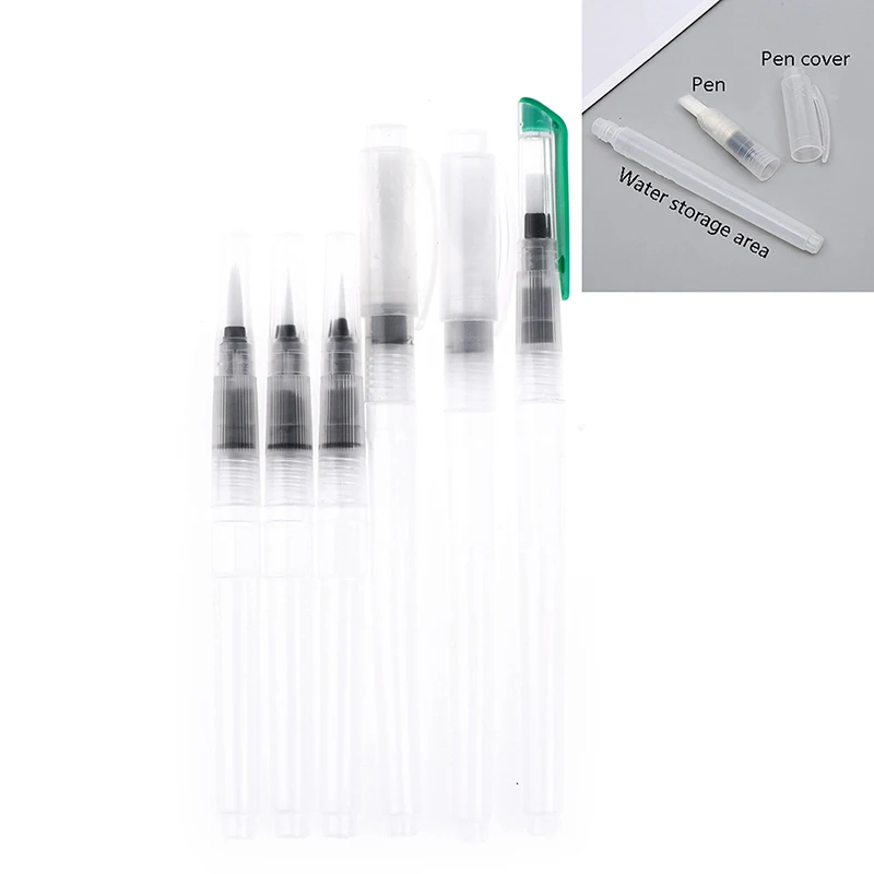 6 шт Портативный Краски щетка воды Цвет кисть карандаш мягкая вода для начинающих