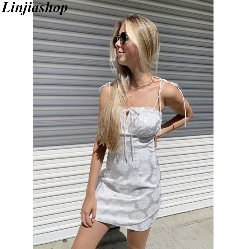 

Винтажное ажурное мини-платье, элегантное сексуальное платье с бантом и цветочным принтом, милое облегающее женское платье на весну и лето