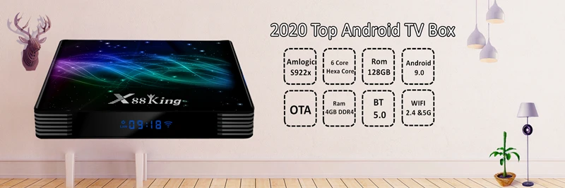 HAAYOT Android 9.0 Smart TV Box Rockchip Rk3368 8 core 4G 64G/128G Set Top Box Wifi Tvbox Gamer 4K IPTV Mediaplayer Box X88 Pro