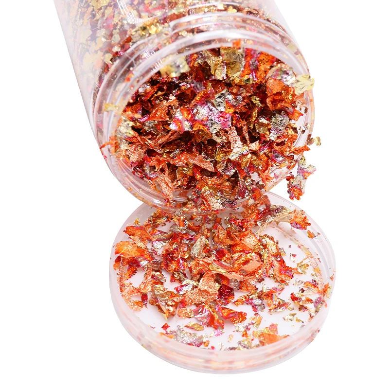 Имитация золотых листьев хлопья пестрые медные фольги фрагменты для