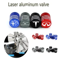 4pcs laser round aluminum valve car assessoires for nissan tiida teana skyline juke x trail car accessories