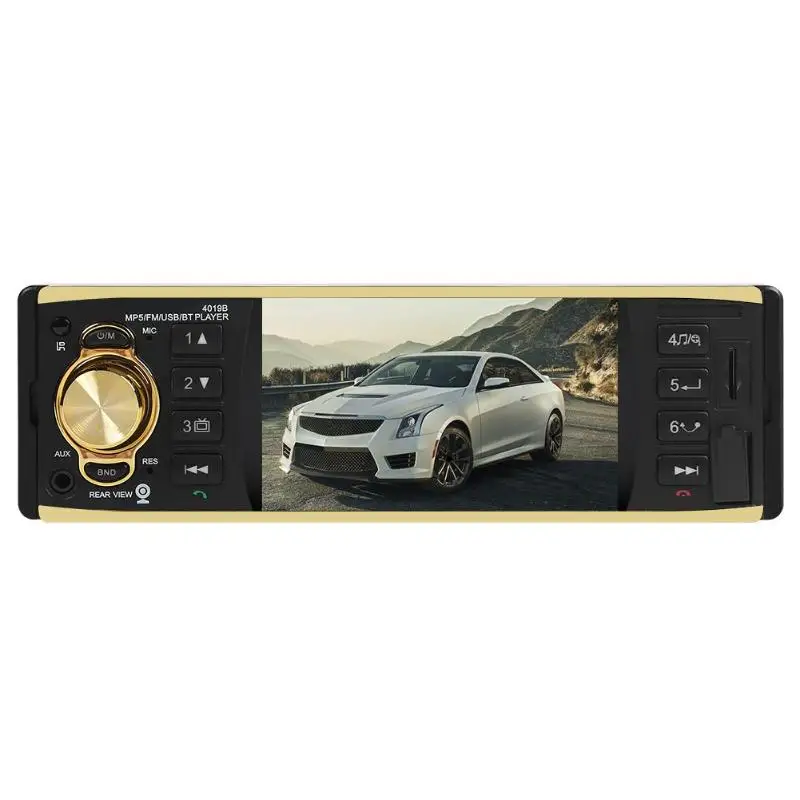 Автомагнитола 1 Din 4 дюйма 4019B AUX FM Bluetooth поддержка камеры заднего вида