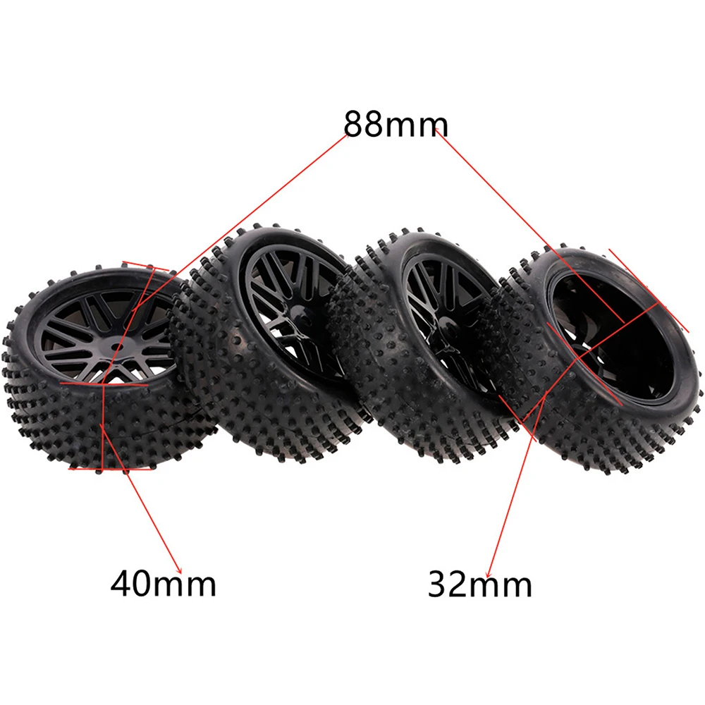 Ruedas de Buggy todoterreno de 88/75mm, bujes hexagonales de 12mm para Wltoys 144001 1/14 1/16 1/10 Axial Scx10 Traxxas Trx-4 Tamiya RC-3