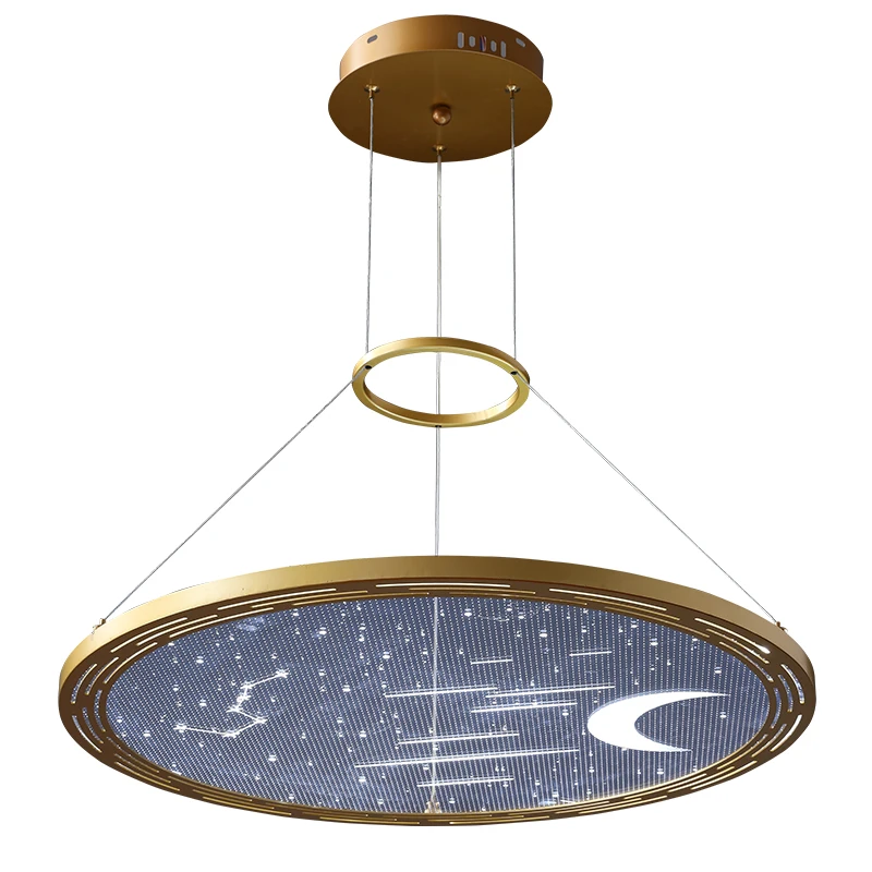 

Postmodern minimalist model room living room bedroom chandelier light luxury dream starry sky round chandelier