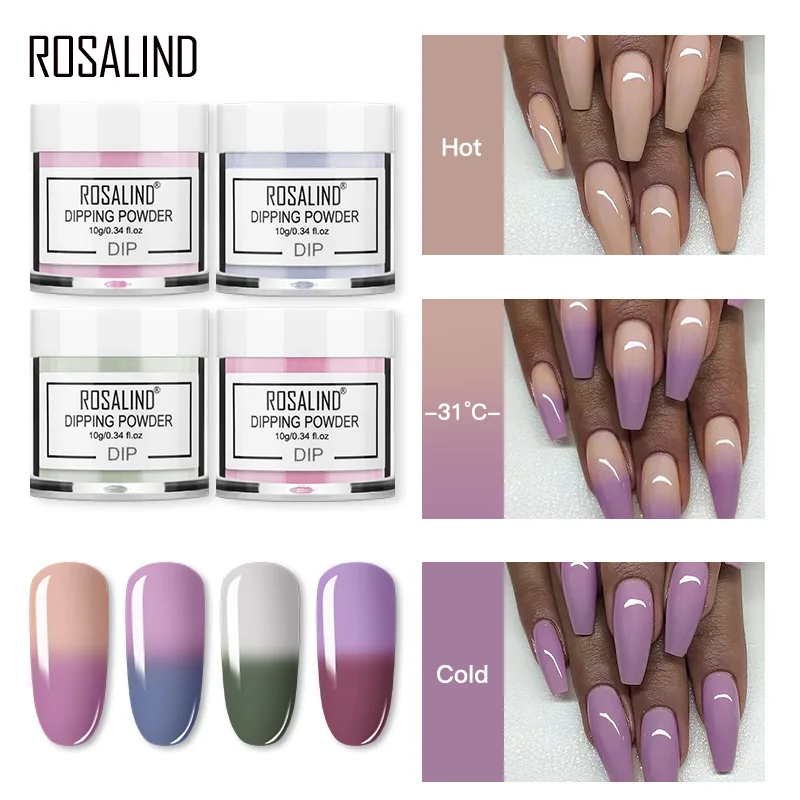 ROSALIND Dip порошок для акрилового искусства термальное изменение температуры