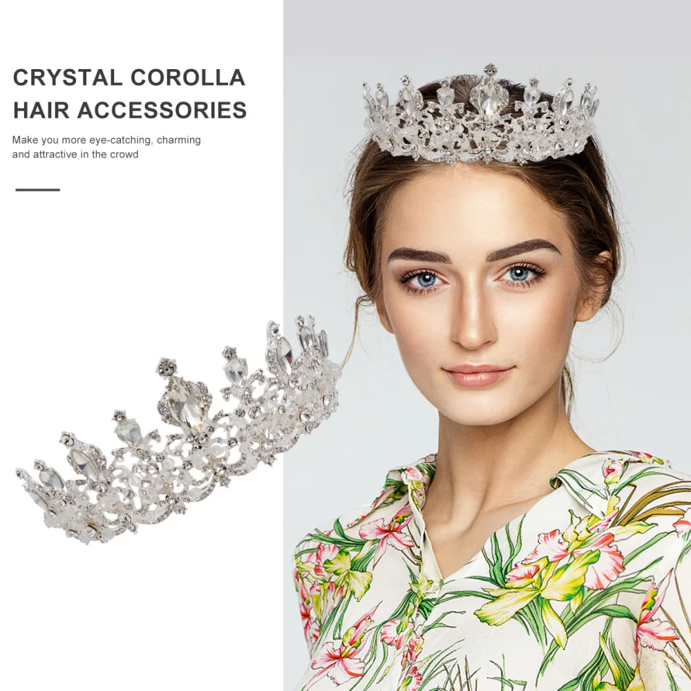 

Bridal Baroque Crown Tiara Costume Jewelry Baroque Wedding Rhinestones Tiara