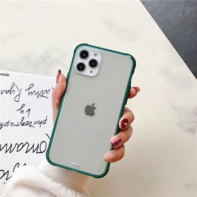 Противоударный бронированный Прозрачный чехол для телефона iPhone 12 11 Pro X Xs MAX XR 6 6s 7 8