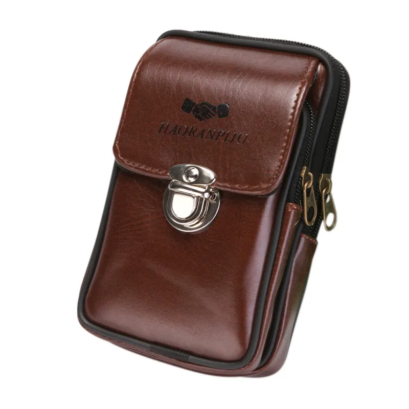 Кожаный многофункциональный зажим для ремня мобильного телефона большой