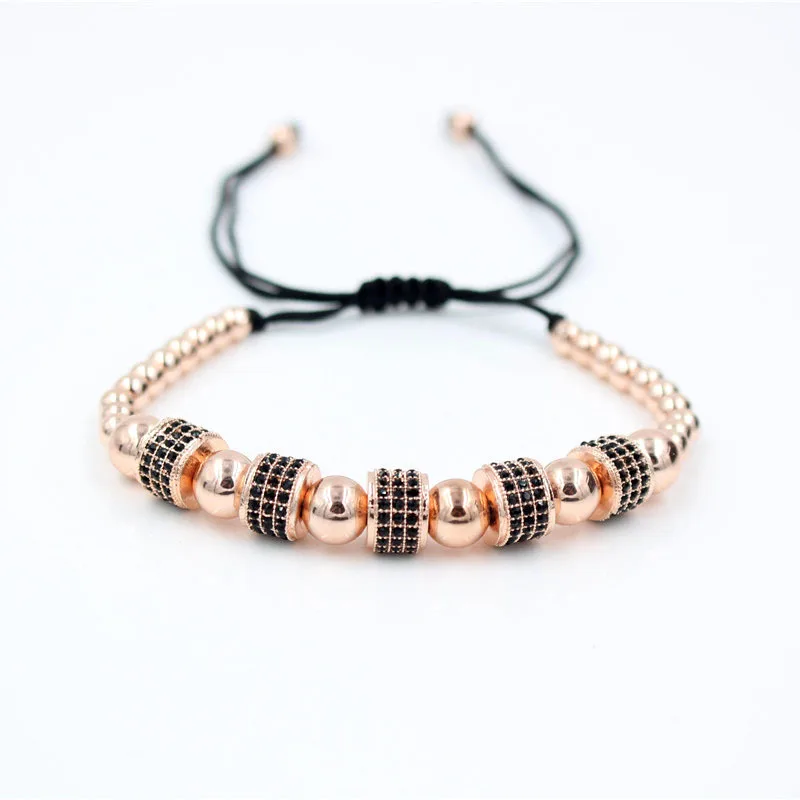 

LOOKER Fashion Gold Color Full CZ Charm Anil Arjandas Bracelet Micro Pave Setting Czech Braiding Men Women Macrame Bead Bracelet