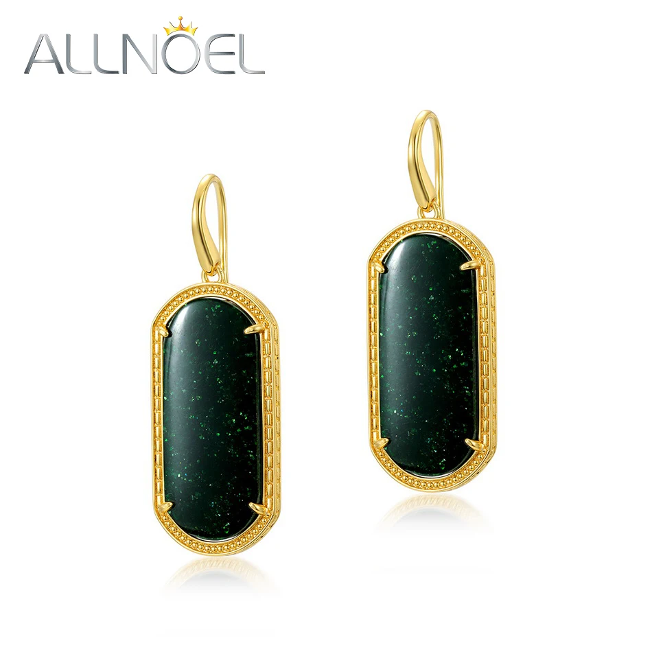 

ALLNOEL Solid Brass Hoop Earring For Women Green Sands Earrings 2021 Trend Copper Eardrop Anniversary Fine Jewelry Gift New