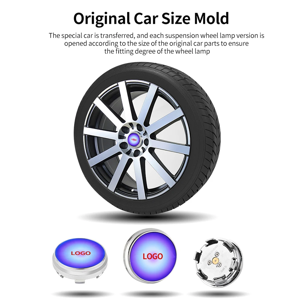 

4X Hub Led Lights Cap Car Floating Illumination Car Wheel Center Covers Caps Led Light For BMW For Benz For Kia For Toyota